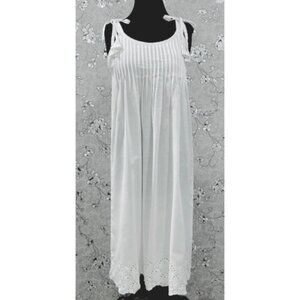 SoieRose Victorian White Cotton Nightgown – SR-1185 – Sleeveless Strappy Vintage